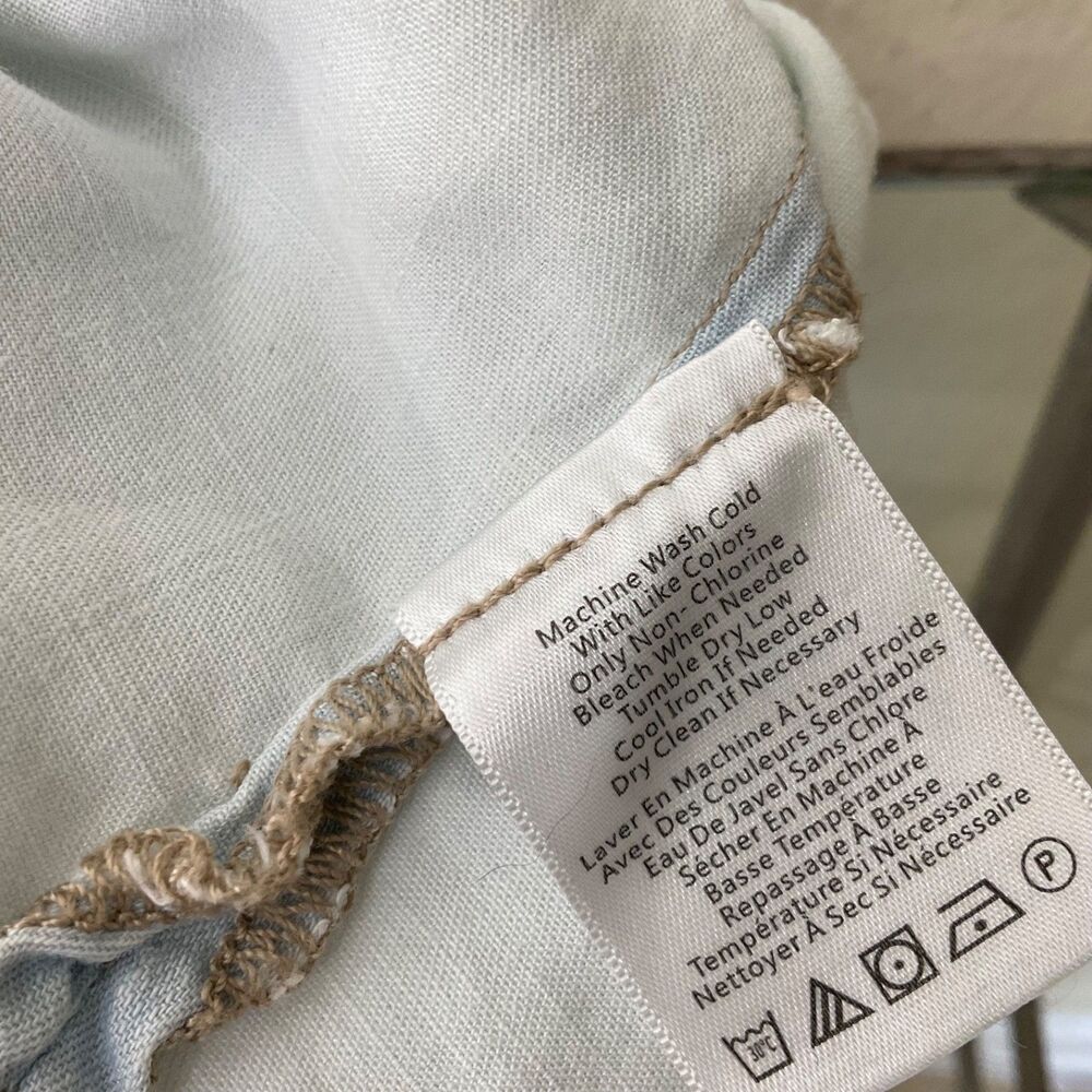 VERONICA BEARD Porta Chambray Pearl Snap Blouse size 4 Light Blue Rushed slv - Picture 6 of 10